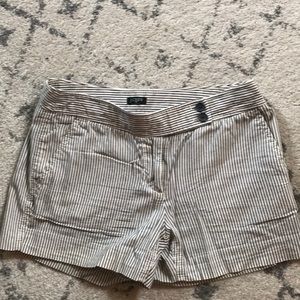 Navy and cream stripe shorts